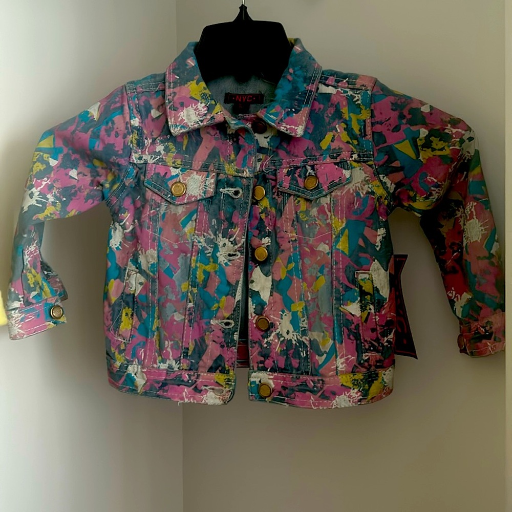 3T Toddler Splash of Paint on Jean jacket